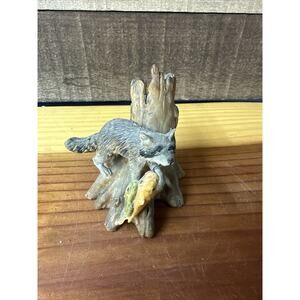 Lowell Davis Creek Bank Bandit Raccoon Fishing Signed Figure